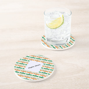 India Indian Flag Tiled Personalised  Coaster