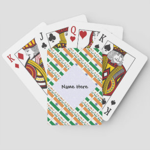 India Indian Flag Tiled Personalised  Playing Cards