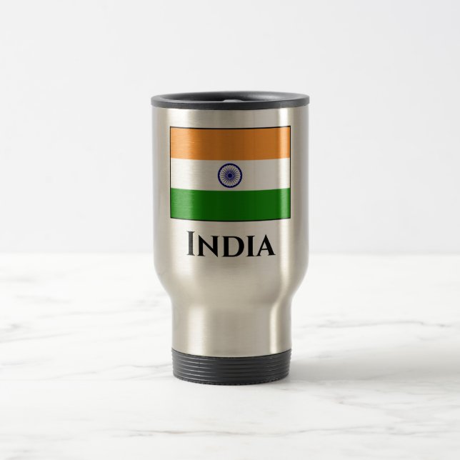 India (Indian) Flag Travel Mug (Center)