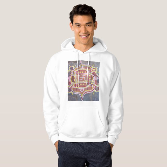 India Indian Hindu Religious Symbols Rangoli Decor Hoodie (Front Full)