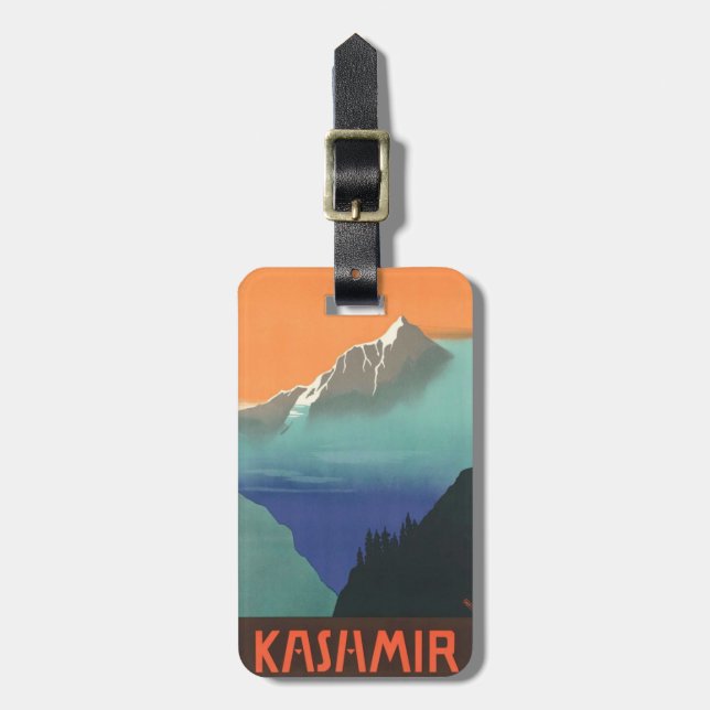 India (Kashmir) Travel Poster custom luggage tag (Front Vertical)