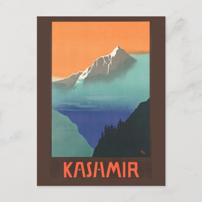 India (Kashmir) Travel Poster postcard (Front)