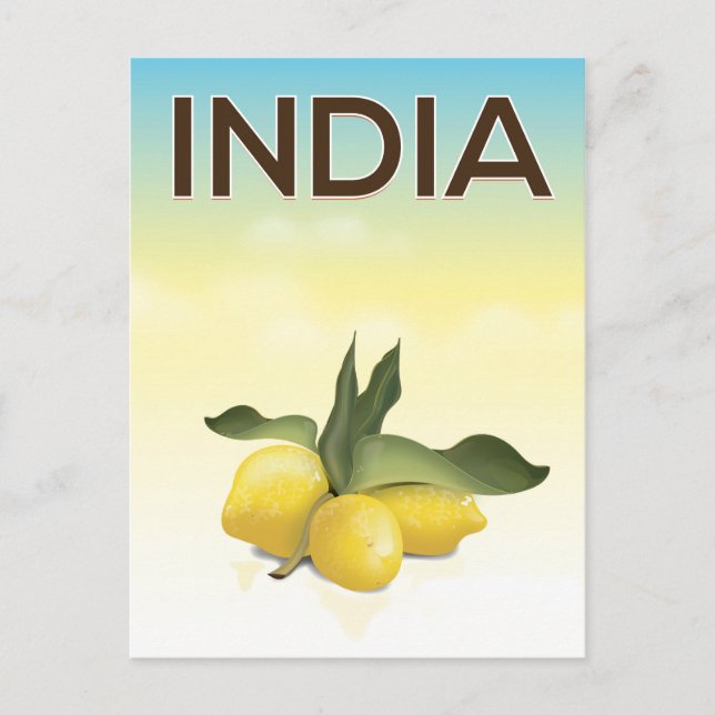 India Lemon travel poster Postcard (Front)