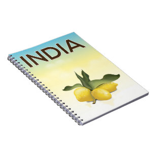 India Lemon travel poster Spiral Notebook