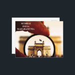 India Mumbai Vintage Tourism Travel Add  Postcard<br><div class="desc">It is beautiful artistic view of Gateway of India architecture building of Mumbai India. It is best advertisement for travel to Mumbai India. It is beautiful artistic view of architecture building of India. It is best advertisement for travel to India. You can add your favourite photo. This is perfect gift...</div>