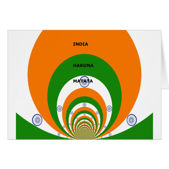 India National Flag Colours Design. Hakuna Matata (Front Horizontal)