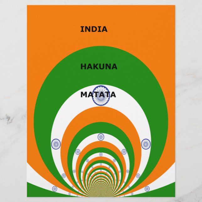 India National Flag Colours Design. Hakuna Matata (Front)
