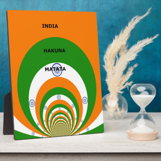 India National Flag Colours Design. Hakuna Matata Plaque (Side)