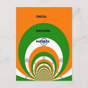 India National Flag Colours Design. Hakuna Matata Postcard