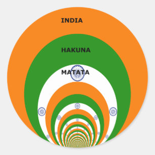 India National Flag Colours Design with "Hakuna Ma Classic Round Sticker