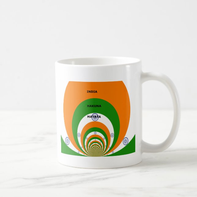 India National Flag Colours Design with "Hakuna Ma Coffee Mug (Right)
