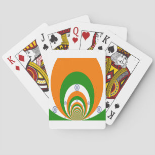 India National Flag Colours Kaleidoscope Playing Cards