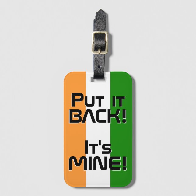 India National Flag Funny Patriotic Luggage Tag (Front Vertical)