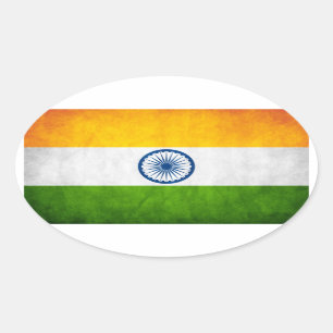 India National Flag Oval Sticker