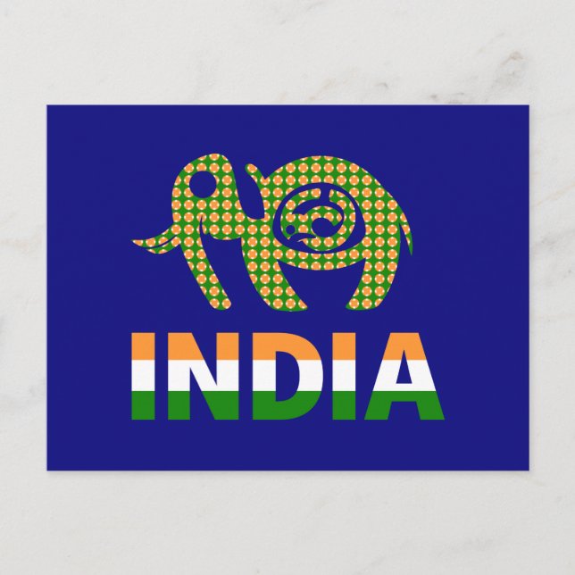 India, painted elephant postcard (Front)