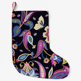 India Paisley Seamless Floral Ornament Small Christmas Stocking