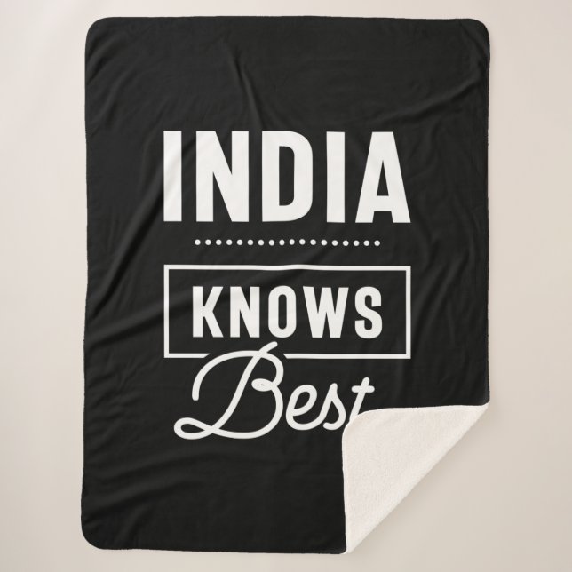 India Personalised Name Birthday Gift Sherpa Blanket (Front)