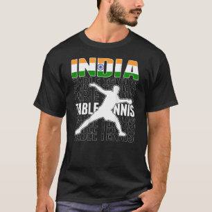 India Ping Pong Proud Indian Table Tennis Support T-Shirt