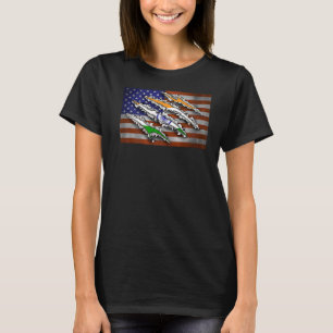 India Proud Flag Day Hindi America Scratch Ashoka  T-Shirt