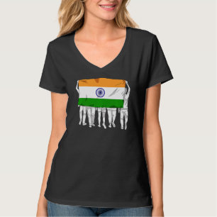 India Proud Flag Day Hindi Country Ashok Chakra Hi T-Shirt