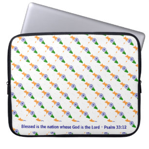 INDIA Psalm 33:12 Blessed Nation  Laptop Sleeve