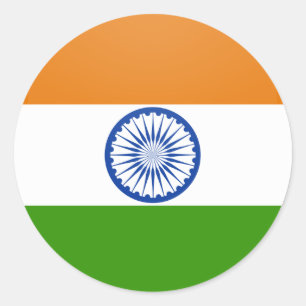 India quality Flag Circle Classic Round Sticker