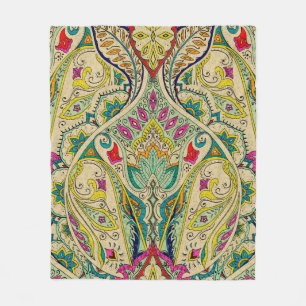 India seamless peaceful pattern, decorative border fleece blanket