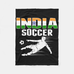 India Soccer Lovers Jersey - Indian Flag Footll Pl Fleece Blanket