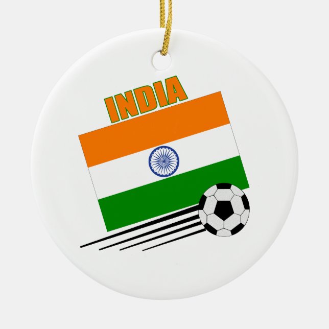 India Soccer Team Ceramic Tree Decoration (Front)