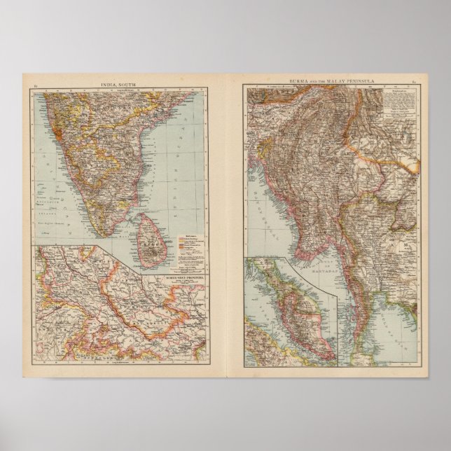 India South, Burma, Malay Peninsula Poster (Front)