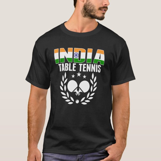 India Table Tennis   Indian Ping Pong Supporter Sp T-Shirt (Front)