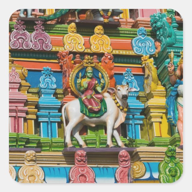 INDIA, Tamil Nadu, Chennai: Kapaleeshwarar Square Sticker (Front)