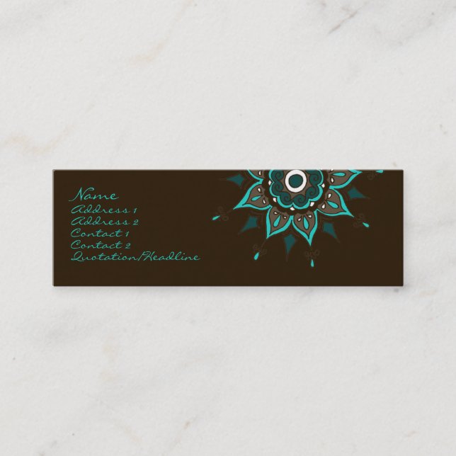 India! Teal • Profilecard Mini Business Card (Front)