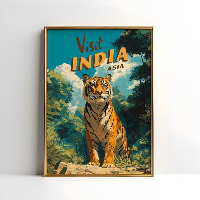 India Tiger Vintage Travel Poster (Creator Uploaded)