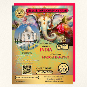 India Travel Ganesh Colourful Template Flyer