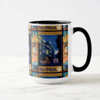 India Travel Poster collage mugs