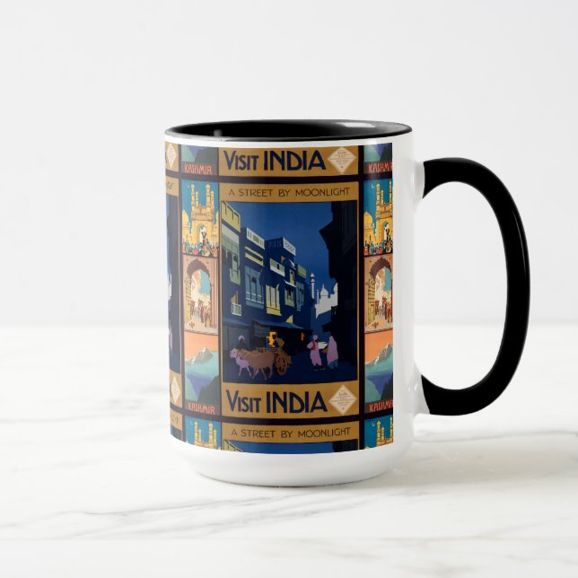 India Travel Poster collage mugs (Right)