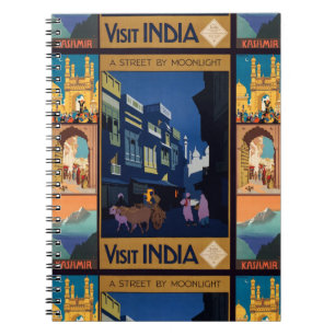 India Travel Poster collage notebook