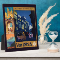 India Travel Poster collage plaque