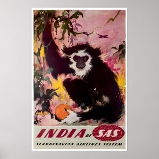 India Travel Poster Indian Art Airline PrintA