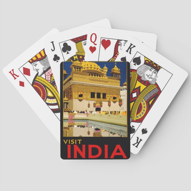 India travel poster indian vintage art playing cards (Back)