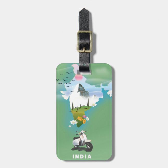 India travel poster luggage tag (Front Vertical)