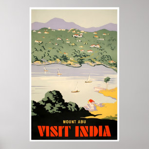 India Travel Poster Mount Abu Print Indian Art