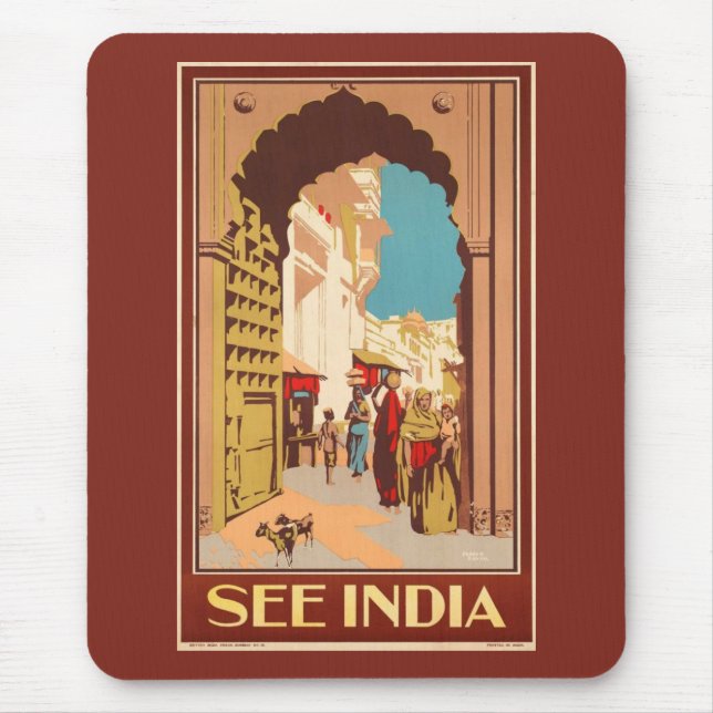 India Travel Poster mousepad (Front)