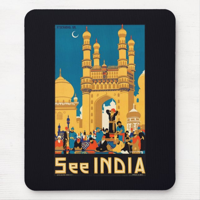 India Travel Poster mousepad (Front)