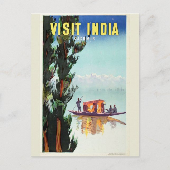India Travel Poster postcard (Front)