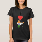 India Vertical I Love Indian Flag Map Women's T-Shirt (Front)