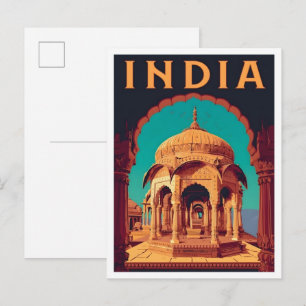 India Vintage Art Travel Postcard