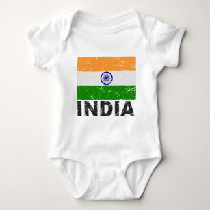 India Vintage Flag Baby Bodysuit