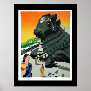 India  vintage poster Visit India